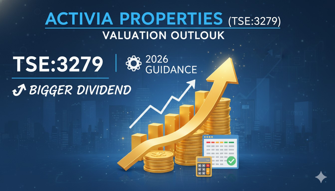 Stock chart of Activia Properties (TSE:3279) showing recent price trends and dividend announcements