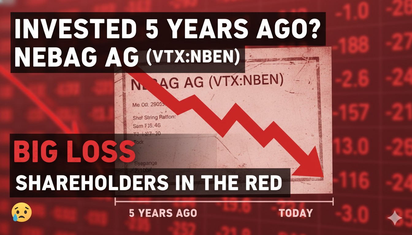 Declining stock chart of NEBAG AG over five years