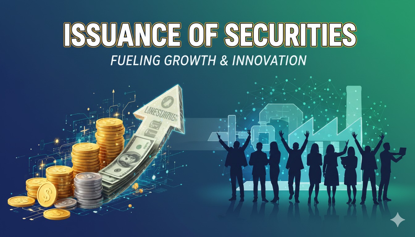 Illustration of financial charts depicting US securities issuance trends
