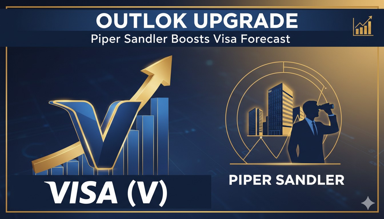 A graphical representation of Visa stock chart with analyst price target overlay