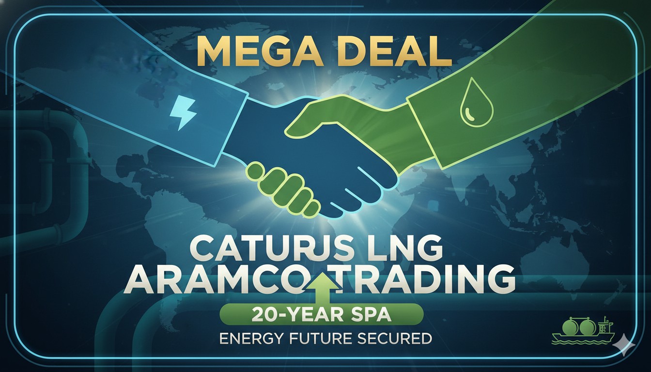 Rendering of the proposed Commonwealth LNG export terminal facility on the Louisiana Gulf Coast, showing liquefaction trains and storage tanks with ships in the background.