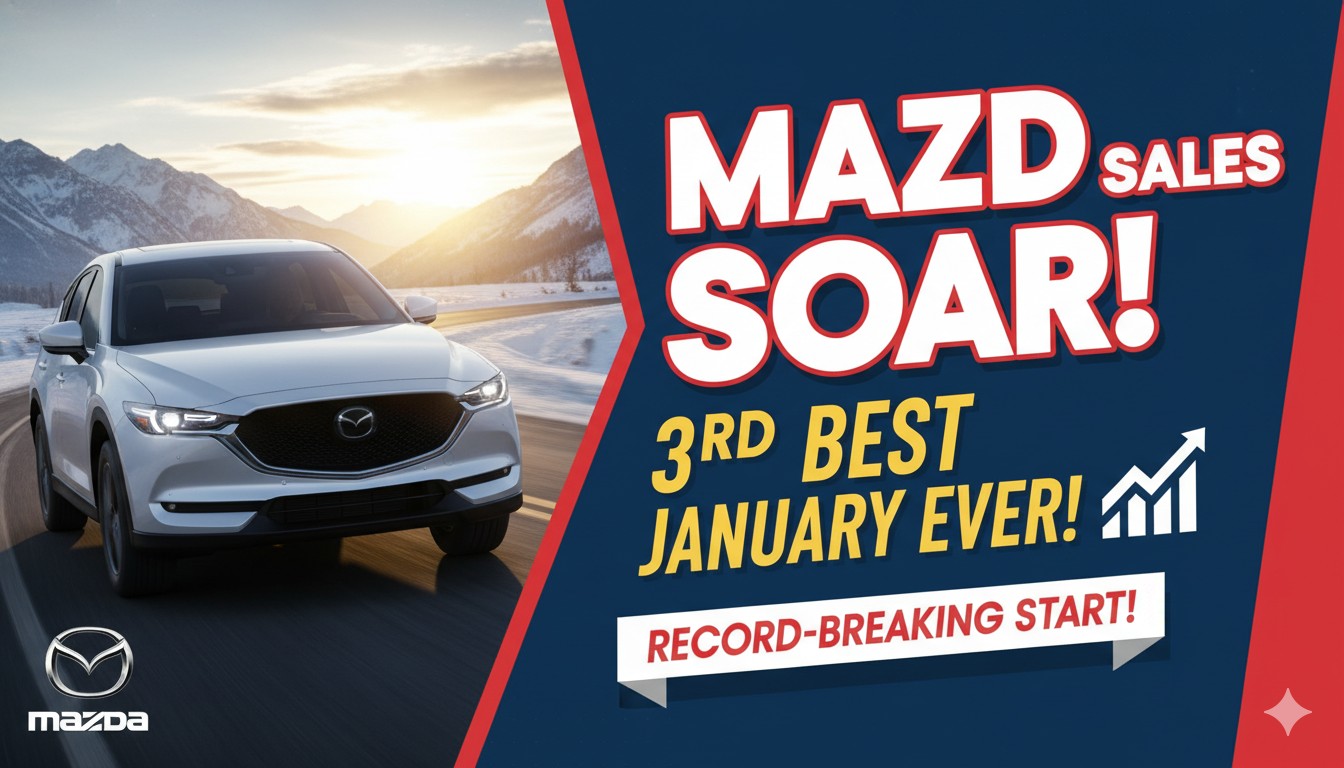 Graph showing Mazda's January sales figures with model breakdowns