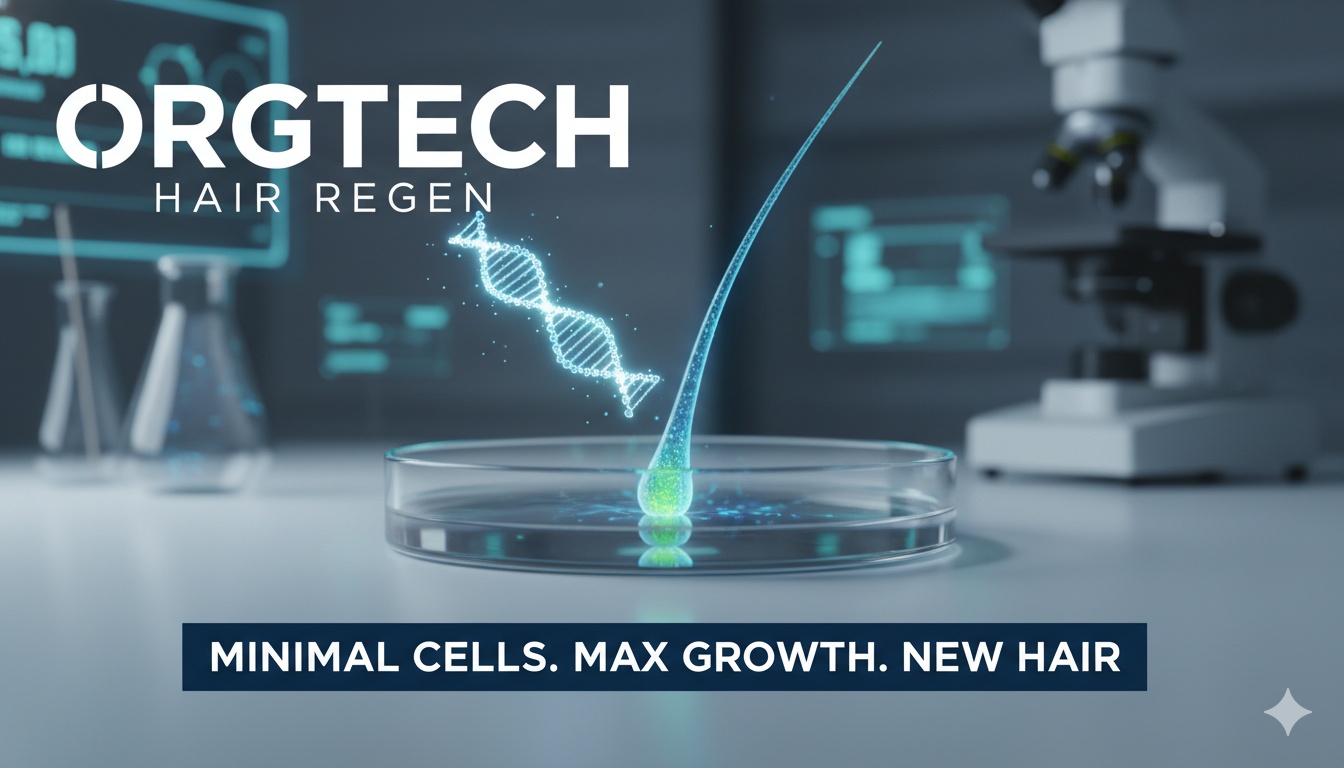 Microscopic view of regenerated hair follicle organ germ in vitro using three adult stem cell types